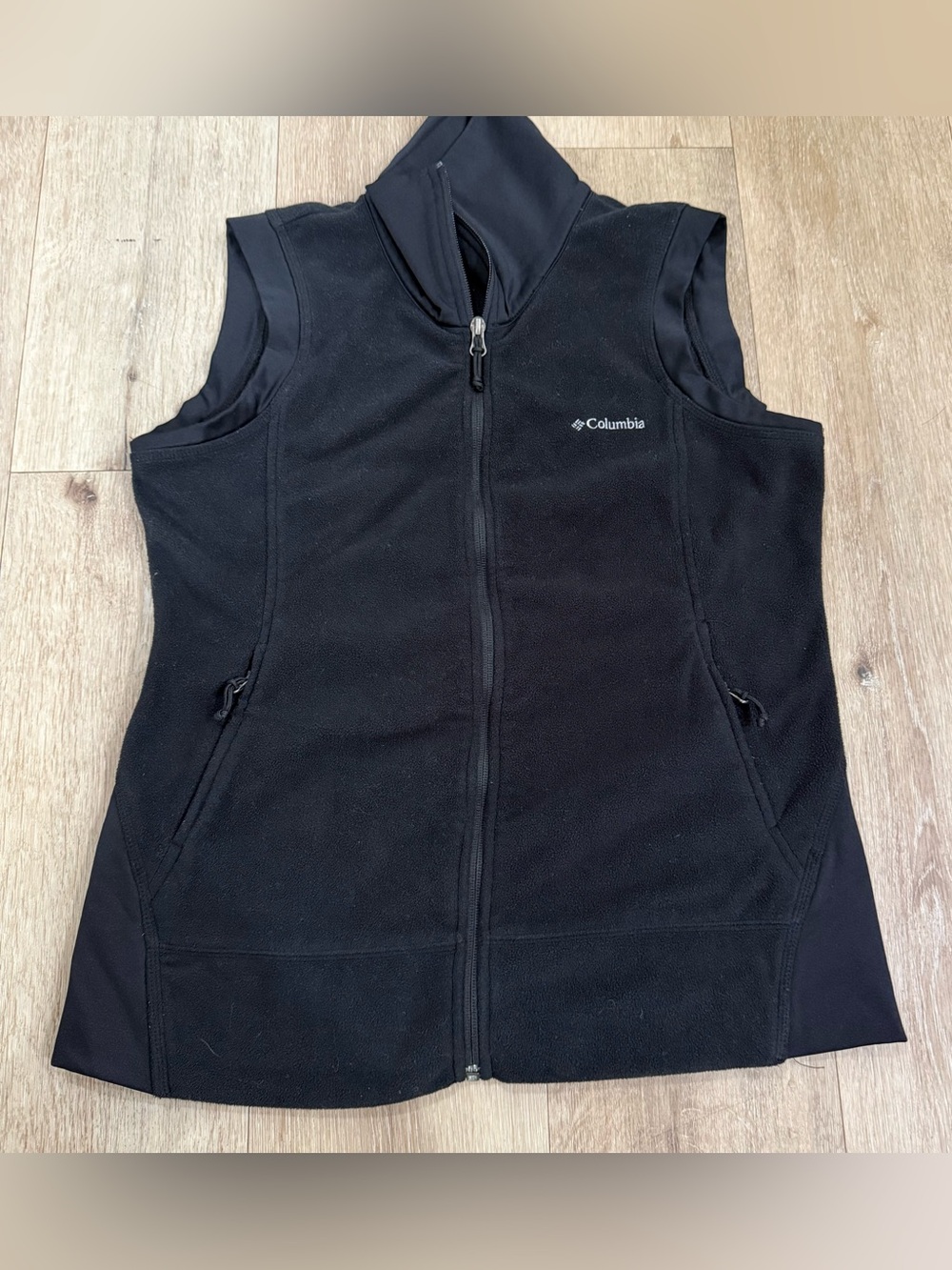Columbia Black Fleece Vest with White Logo